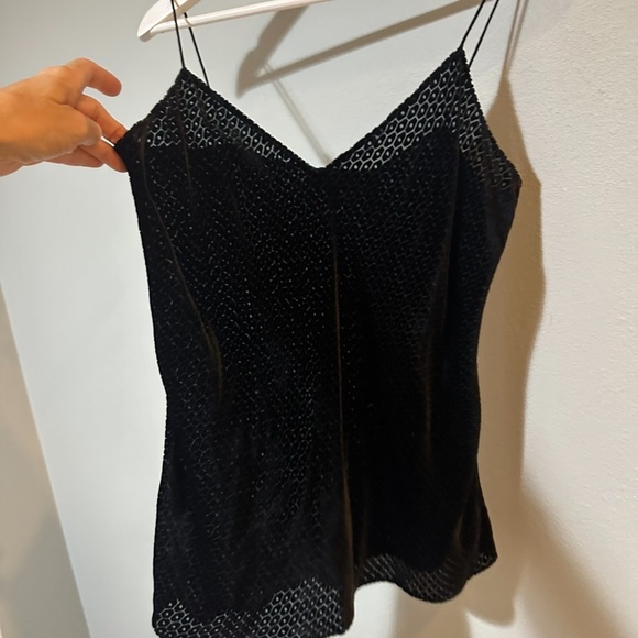 Theory Velvet Easy Slip Tank in Black. - Picture 9 of 10